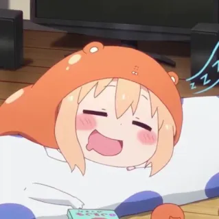 🍯 Umaru Doma Himouto! Umaru-chan 애니메이션, 우마루, 귀여운, 치비, 자는 whatsapp sticker