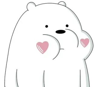 🙂 Ice Bear We Bare Bears bear, cartoon, cute, heart, love telegram sticker