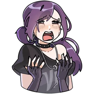🥺 menangis, sedih, anime, emosional, kartun, gadis telegram sticker