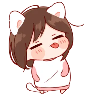 💞 gato, anime, lindo, dibujos animados, kawaii, chica whatsapp sticker