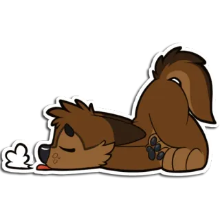 😴 furry, dog, wolf, playful, cute, bow, cartoon, animal telegram sticker