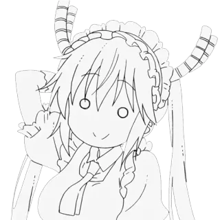 🙂 Tohru Miss Kobayashi's Dragon Maid Аниме, Дракон, Горничная, Тору, Miss Kobayashi's Dragon Maid, Милый telegram sticker