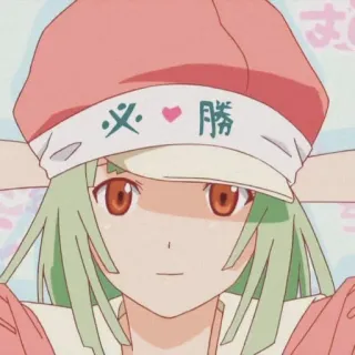 🎭 必勝 Anime, Postać, Dziewczyna, Kapelusz, Japoński tekst, Bishoujo telegram sticker