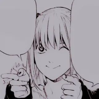 🩺 Misa Amane Death Note Anime, Manga, Death Note, Misa Amane, Personaggio, Occhiolino, Indicare, Giapponese telegram sticker