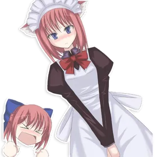 ☺️ Anime, Maid, Chica gato, Sonrojo, Lindo, Kawaii telegram sticker