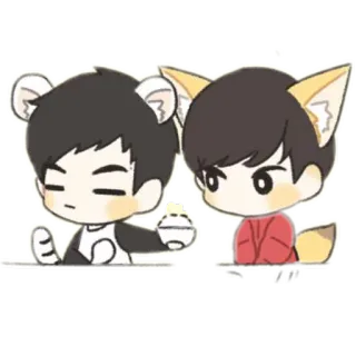 ♥ 卡通, 可爱, 动物耳朵, 动漫, 数字艺术 telegram sticker