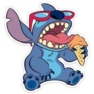 🍦 Stitch Стич, Дисней, Лило и Стич, Мороженое, Мультфильм, Солнцезащитные очки whatsapp sticker
