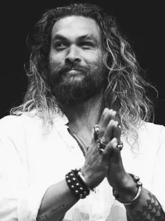 🍻 Jason Momoa Джейсон Момоа, актер, мужчина, знаменитость, портрет, черно-белый telegram sticker
