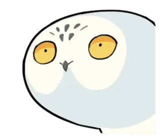 😶 hibou, oiseau, animal, sticker, dessin animé telegram sticker