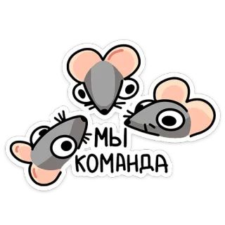 👨‍👦‍👦 МЫ КОМАНДА souris, équipe, dessin animé, animaux, mignon telegram sticker