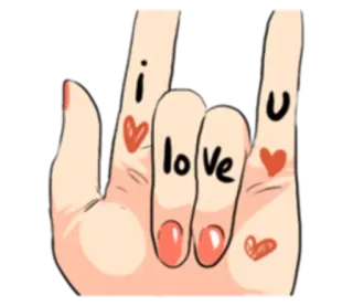 ❣ i love U amor, mano, gesto, san valentín, corazones, relación telegram sticker