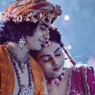 🥰 Radha Krishna Hinduism, love, couple, spiritual, gods telegram sticker