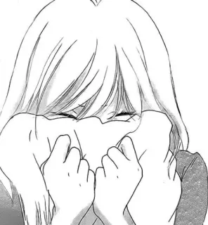 ⚪️ anime, manga, sad, crying, girl telegram sticker