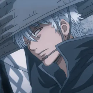 ✨ Gintoki Sakata Gintama Аниме, Самурай, Персонаж, Шляпа, Сонный whatsapp sticker