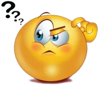 ❓ Emoji, Frage, Denken, Verwirrt, Zweifel, Gesicht, Gelb telegram sticker