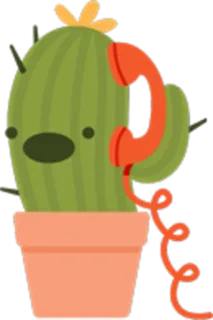 😯 cactus, telefono, pianta, telefono, comunicazione, pianta in vaso telegram sticker