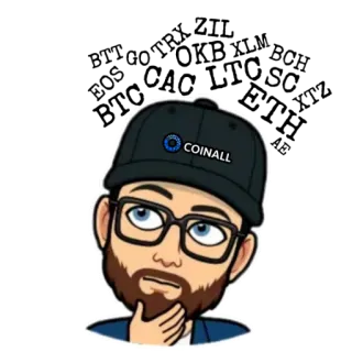 🤔 COINALL Avatar, Coinall, Criptomoneda, Pensando, Gafas whatsapp sticker