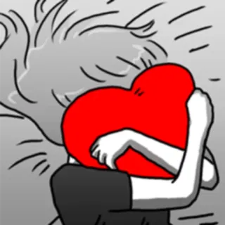 ❤️ cuore, amore, abbraccio, emozioni, cartone animato, affetto telegram sticker