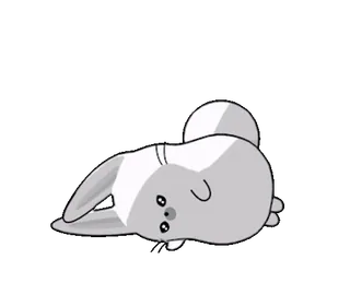 😔 うさぎ, 可愛い, 動物, 寝そべり telegram sticker