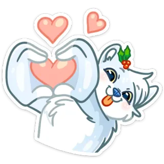 ❤️ chó, trái tim, tình yêu, dễ thương, động vật, hoạt hình telegram sticker