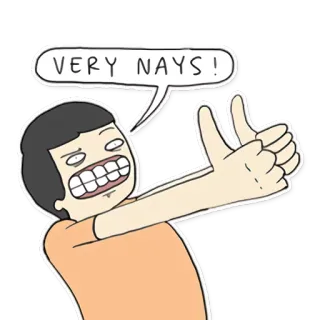 👍 VERY NAYS! Dessin animé, Drôle, Pouce levé, Positif, Approbation telegram sticker