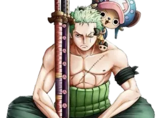 🍁 Roronoa Zoro One Piece anime, swordsman, pirate, scarred, weapon, character telegram sticker