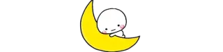 😐 cute, moon, kawaii, sleepy, yellow whatsapp sticker