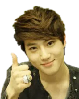 👍 pulgar arriba, coreano, asiático, sonrisa, positivo, gesto, hombre, persona whatsapp sticker
