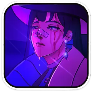 🧙 哭, 伤心, 女孩, 创可贴, 眼泪, 女人 telegram sticker