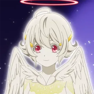 😇 ange, animé, auréole, ailes, dessin animé, mignon, personnage, fantaisie telegram sticker