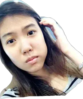 😕 persona, mujer, asiática, retrato, selfie telegram sticker