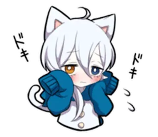 😳 ドキ anime, mèo, dễ thương, kawaii, đỏ mặt, buồn telegram sticker