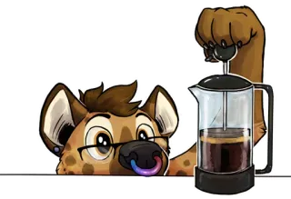 ☕ hiena, café, prensa francesa, animal, lgbt, piercing telegram sticker