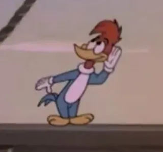 👂 Woody Woodpecker การ์ตูน, วู้ดดี้ วู้ดเพ็กเกอร์, ตลก, นก, คลาสสิก telegram sticker