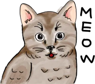 🐱 MEOW кот, мяу, животное, питомец, милый, котенок, наклейка telegram sticker