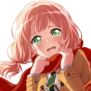 🦩 อนิเมะ, ผู้หญิง, ร้องไห้, เศร้า, ผ้าพันคอ, เครื่องแบบ telegram sticker
