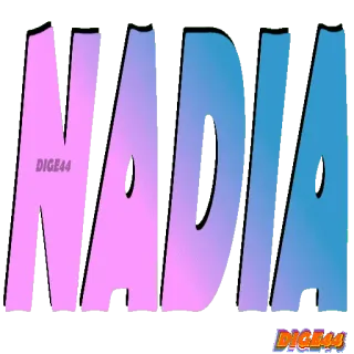 😨 Nadia NADIA Name, Nadia, Bunt, Text telegram sticker