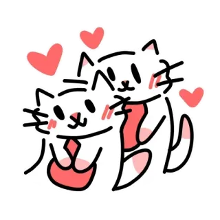 💗 gatto, amore, cuori, carino, adorabile, animali, kawaii telegram sticker