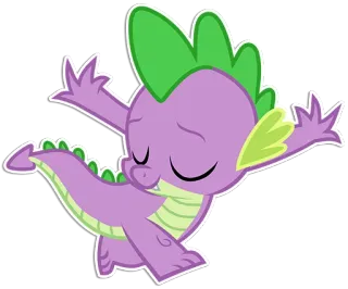 🚶 Spike My Little Pony spike, dragon, my little pony, cartoon, sticker, purple, green telegram sticker
