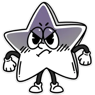 😡 Stella, Cartone animato, Arrabbiato, Personaggio, Divertente, Retro, Vintage telegram sticker