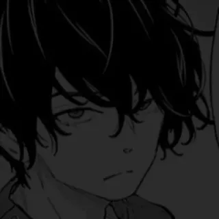 ⬛ 动漫, 漫画, 卡通, 肖像, 男孩, 角色 telegram sticker