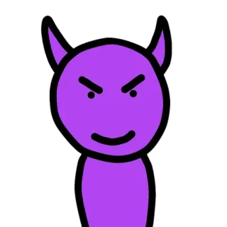 😈 diablo, demonio, dibujos animados, morado, personaje, simple, malvado, cuernos telegram sticker