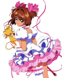 😍 Sakura Kinomoto Cardcaptor Sakura Anime, Manga, Chica mágica, Sakura Card Captor, Sakura Kinomoto, Kero whatsapp sticker