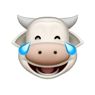 🐄 Emoji, Vaca, Rindo, Animal, Meme, Chorar telegram sticker