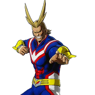👊 All Might My Hero Academia superhero, anime, muscle, hero, smiling telegram sticker