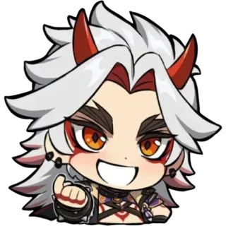 ⛩ Arataki Itto Genshin Impact Arataki Itto, Genshin Impact, anime, character, video game, sticker telegram sticker