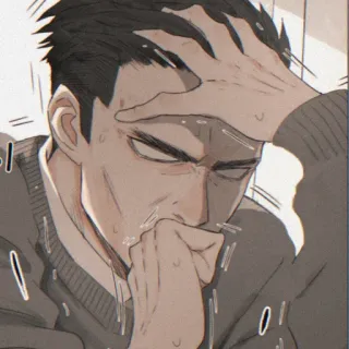 🤭 Mann, gestresst, ängstlich, besorgt, erschöpft, müde telegram sticker