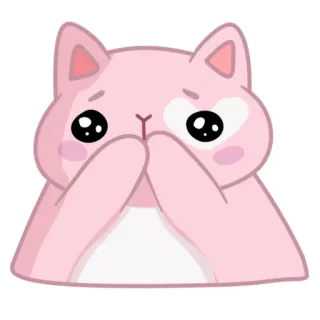 😳 แมว, น่ารัก, สีชมพู, สัตว์, สติกเกอร์, คาวาอิ telegram sticker