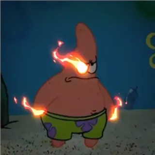 🔐 Patrick Star Spongebob Squarepants patrick star, spongebob, cartoon, angry, fire telegram sticker