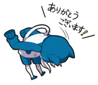 😖 ありがとうございます! cảm ơn, tiếng Nhật, dễ thương, lời chào, anime telegram sticker